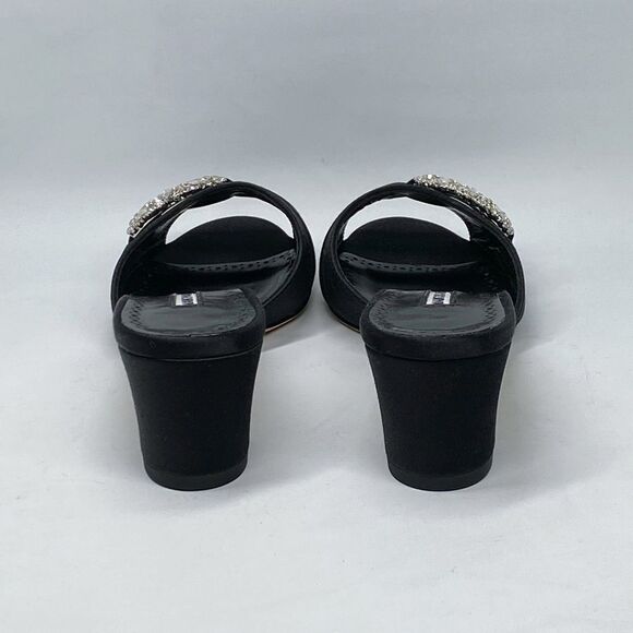 Manolo Blahnik Prinap 50MM Satin Crystal Buckle Mules size 36 - Picture 10 of 15